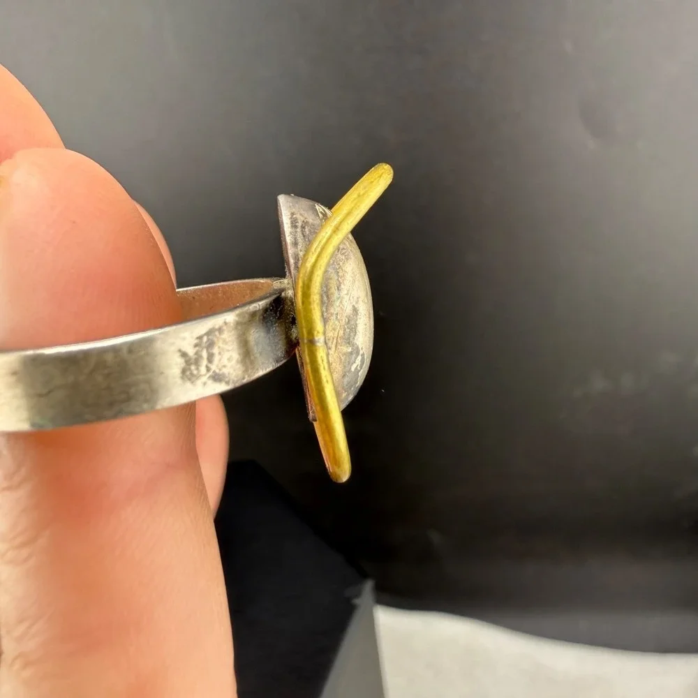 Vintage Taxco Sterling Silver Artisan Ring Modernist Size 10